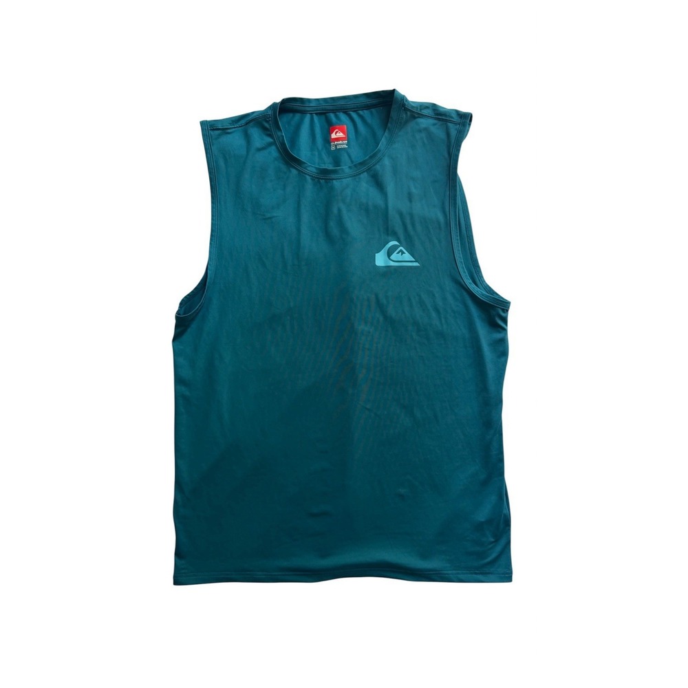 Quiksilver Men's Sleeveless Rash Guard Teal Blue Size M UPF 50+ Sun Protection